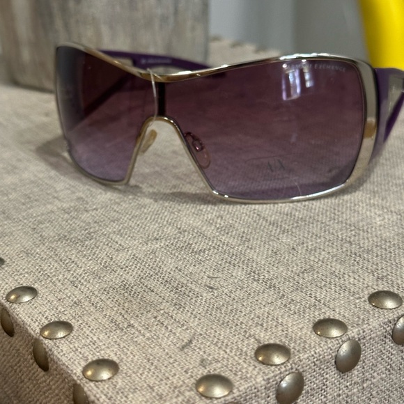 Armani Exchange Silver Frame Sunglasses with Purple Tint - Picture 1 of 7